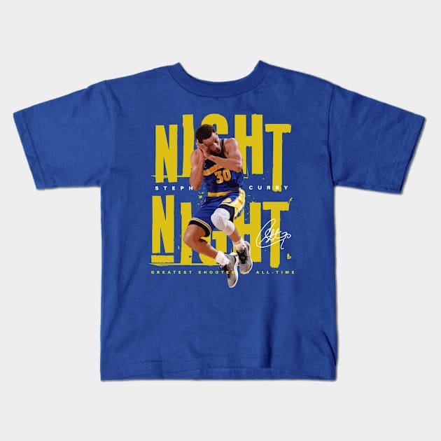 Stephen Curry Night Night Kids T-Shirt by Juantamad